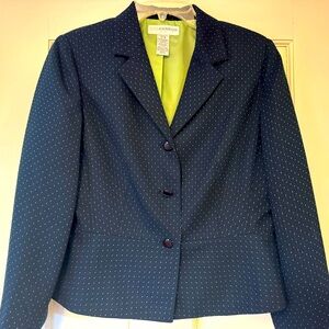 SAG HARBOR Navy Blazer with Lime Accents